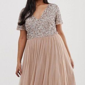 Maya V-neck Maxi Tulle Dress